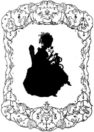 Константин Сомов. Маркиза с розой и обезьянкой. Иллюстрация из «Книги маркизы». 1918 г.