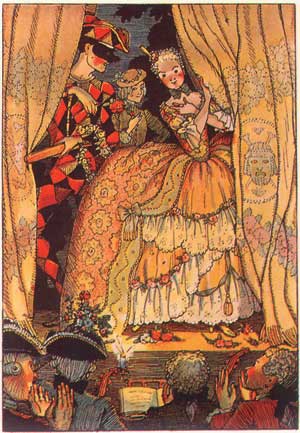 Константин Сомов. В театре. Иллюстрация из «Книги маркизы». 1918 г.