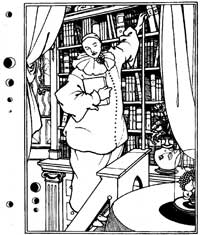 Рисунок обложки и корешка издательской серии «Библиотека Пьеро»