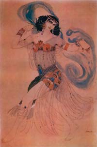 Л.С.Бакст. Эскиз костюма к пьесе О.Уайльда «Саломея». 1908