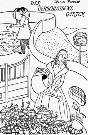 Т.Т.Гейне. Обложка к роману «Заветный сад» М.Прево М.Прево