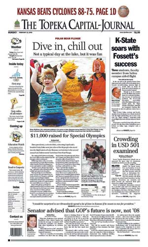 Рис. 2. Подвал на первой странице (газета «Topeka Capital-Journal»)