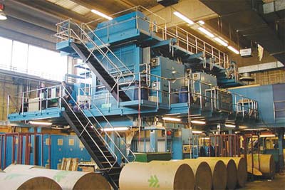 Рис. 2. Рулонная машина флексографской печати для выпуска газет фирмы Cerutti