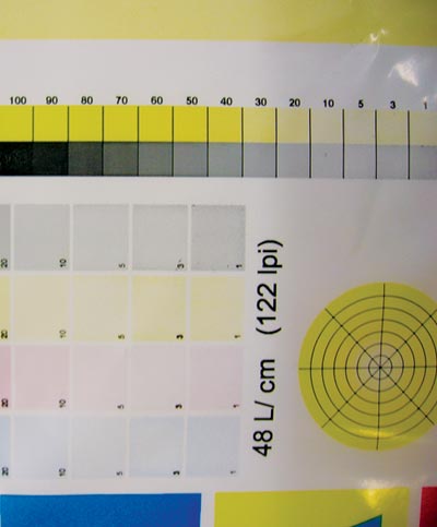 Рис. 8. В светах 1%-ная точка для пурпурной и черной красок воспроизводится как 3 или 5%-ная