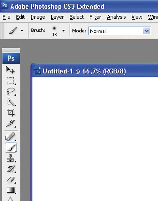 Обратите внимание на панель параметров данного инструмента: параметр, который содержит опции настройки размера, формы и жесткости, также называется Brush!