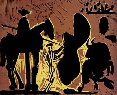 Пабло Пикассо. Коррида. Цветная линогравюра. 1959 год