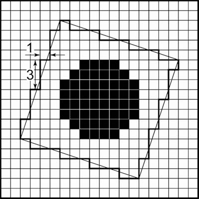 Рис. 14. Построение ячейки с рациональным значением тангенса