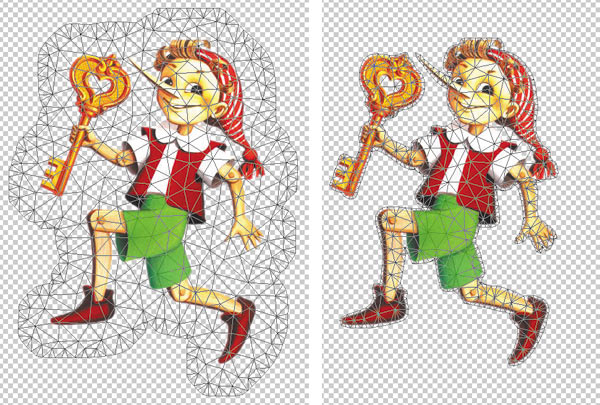 Рис. 11. Примеры отображения сетки с различной величиной ее области покрытия