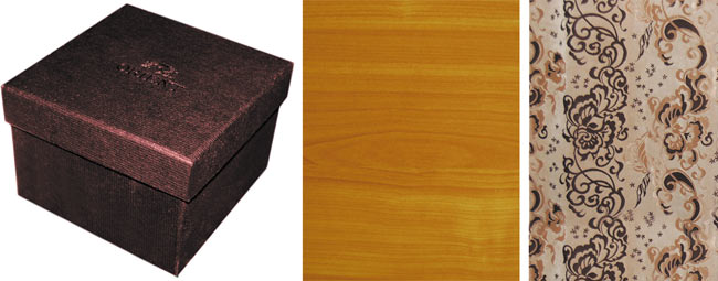 Рис. 15. Примеры использования фильтра Исправление перспективы для нанесения текстуры и надписи на коробку: а — исходные изображения коробки и двух текстур, б — результат коррекции