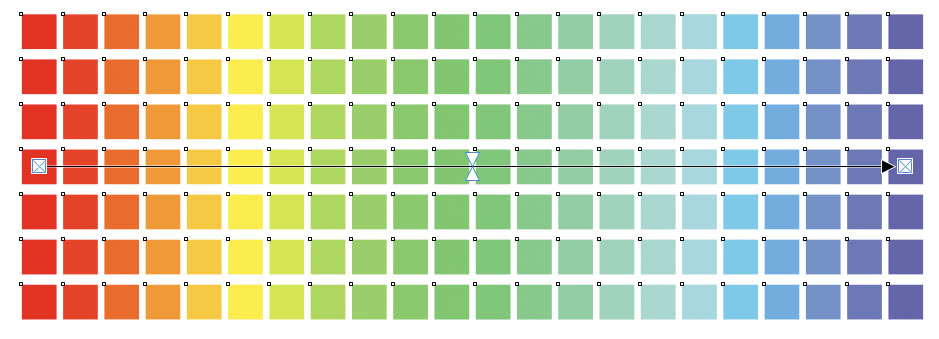 Рис. 15. Вид группы перетекания в режиме изменения цвета против часовой стрелки