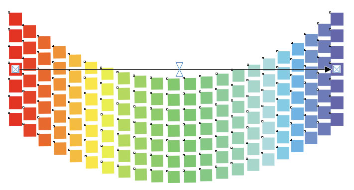 Рис. 23. Вид группы перетекания при повороте на 45° и включенной опции Перетекание с повтором