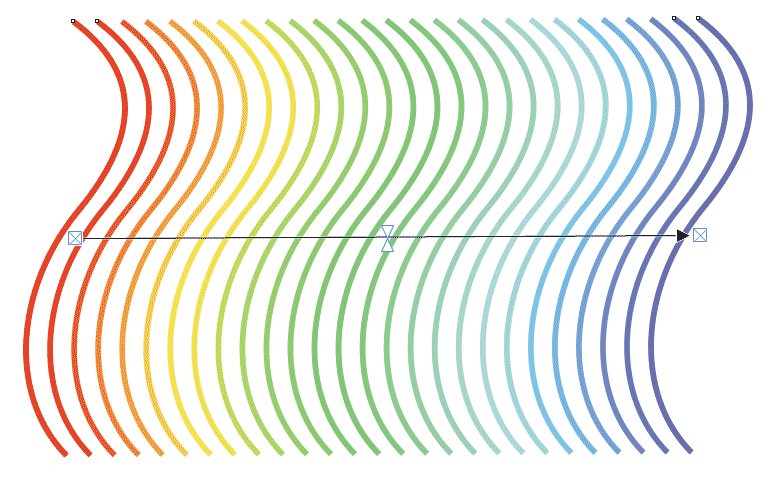 Рис. 40. Вид группы перетекания в режиме изменения цвета против часовой стрелки