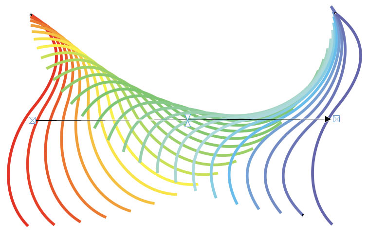 Рис. 41. Вид группы перетекания
с заданным углом поворота в 180°