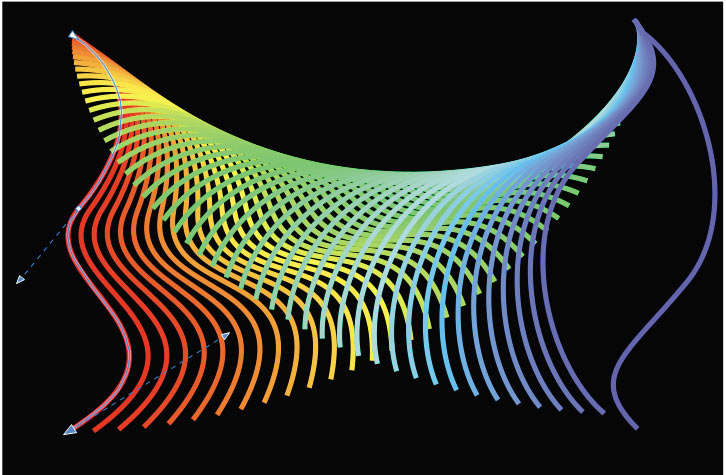 Рис. 47. Вид группы перетекания после изменения формы начального объекта
