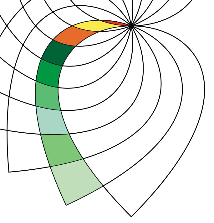 Рис. 44. Цепочка из девяти объектов, созданных при помощи инструмента Интеллектуальная заливка