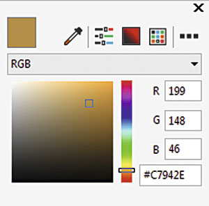 Рис. 6. Всплывающее окно ввода параметров цвета выбранной узловой точки
