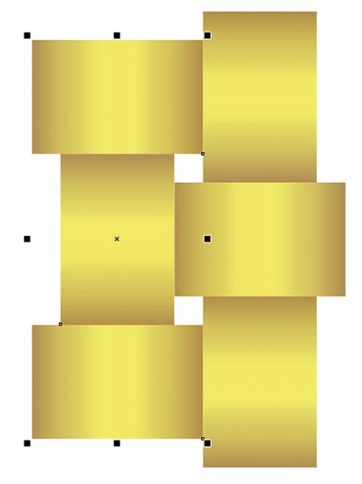 Рис. 28. Выделена группа из трех прямоугольников