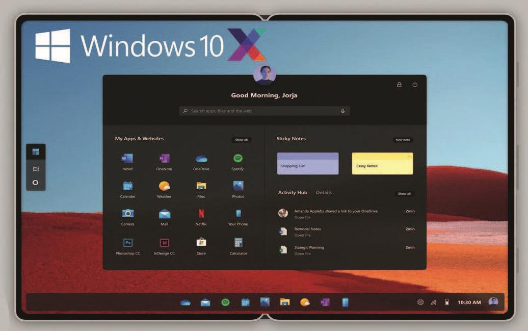 Windows 10X может работать на устройствах с одним или двумя экранами